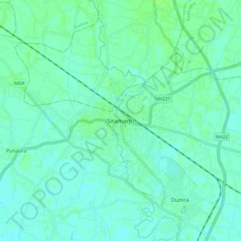 Топографическая карта Sitamarhi, высота, рельеф