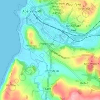 Топографическая карта Southgate, высота, рельеф