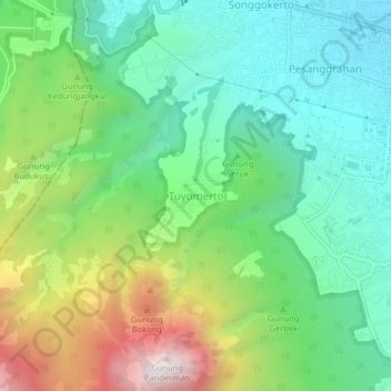 Топографическая карта Tuyomerto, высота, рельеф