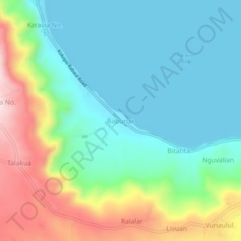 Топографическая карта Raburua, высота, рельеф