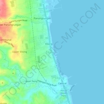 Топографическая карта Tibungco, высота, рельеф