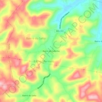 Топографическая карта Bairro do Saltinho, высота, рельеф