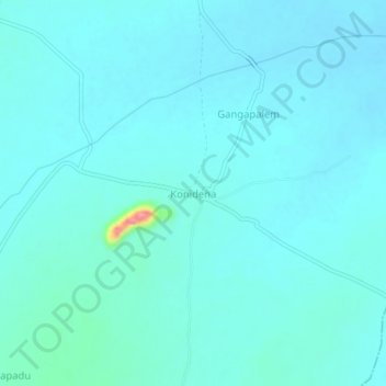 Топографическая карта Konidena, высота, рельеф