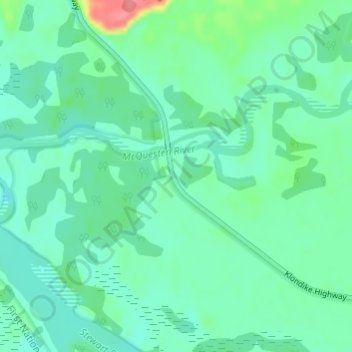 Топографическая карта McQuesten, высота, рельеф