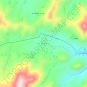 Топографическая карта Pumamarca, высота, рельеф