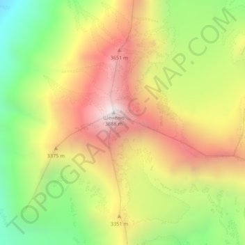 Топографическая карта Шенелю, высота, рельеф