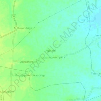 Топографическая карта Agaram, высота, рельеф
