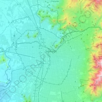 Топографическая карта Santiago, высота, рельеф