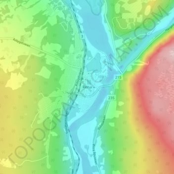 Топографическая карта Rena, высота, рельеф