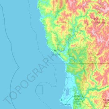 Топографическая карта Table Rock, высота, рельеф