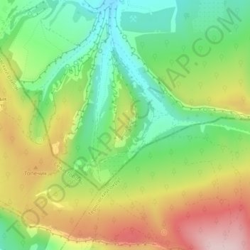 Топографическая карта Эски-Кермен, высота, рельеф