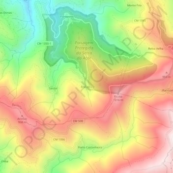 Топографическая карта Enxudro, высота, рельеф