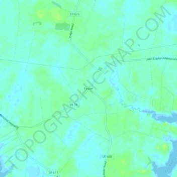 Топографическая карта Foster, высота, рельеф