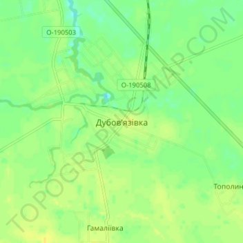 Топографическая карта Дубовязовка, высота, рельеф