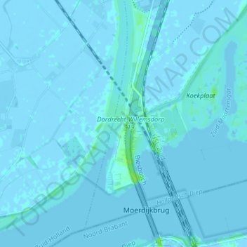 Топографическая карта Willemsdorp, высота, рельеф