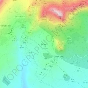 Топографическая карта La Hoya, высота, рельеф