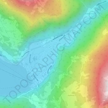 Топографическая карта Döbriach, высота, рельеф