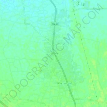 Топографическая карта Ghamra, высота, рельеф