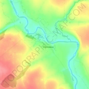 Топографическая карта Орловка, высота, рельеф