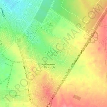Топографическая карта Compound Hyde Park Damac, высота, рельеф
