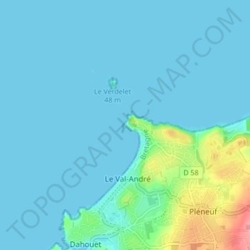 Топографическая карта Piégu, высота, рельеф