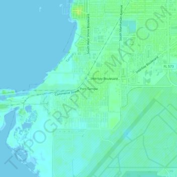 Топографическая карта Port Tampa, высота, рельеф