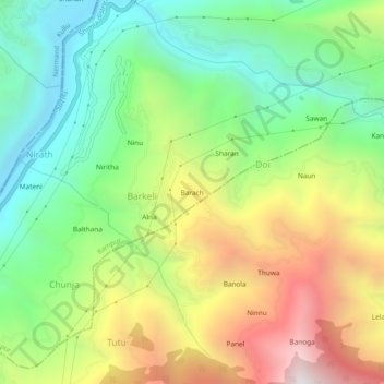 Топографическая карта Barach, высота, рельеф