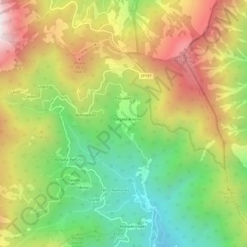 Топографическая карта Acquarossa, высота, рельеф