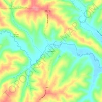 Топографическая карта Jonesdale, высота, рельеф