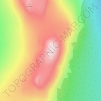 Топографическая карта Ослянка, высота, рельеф