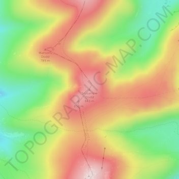 Топографическая карта Stybarrow Dodd, высота, рельеф
