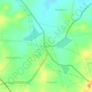 Топографическая карта Banavara, высота, рельеф