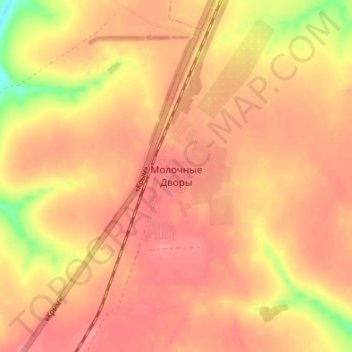 Топографическая карта Молочные Дворы, высота, рельеф
