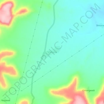 Топографическая карта Shilona, высота, рельеф