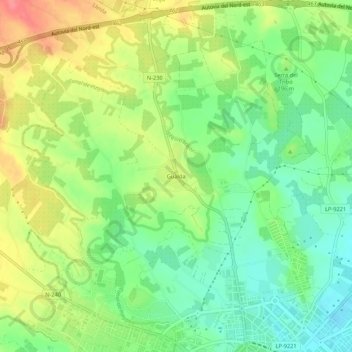 Топографическая карта Gualda, высота, рельеф