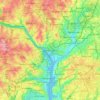 Топографическая карта Washington, D.C., высота, рельеф