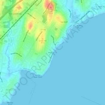 Топографическая карта West Shore, высота, рельеф