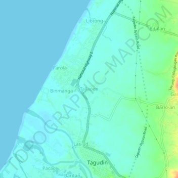 Топографическая карта Tallaoen, высота, рельеф