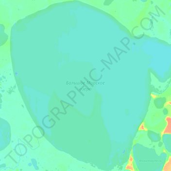 Топографическая карта Большое Морское озеро, высота, рельеф