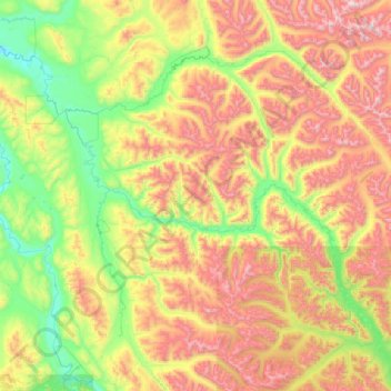 Топографическая карта Big Salmon River, высота, рельеф