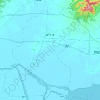 Топографическая карта 新市镇, высота, рельеф