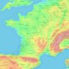Топографическая карта France métropolitaine, высота, рельеф