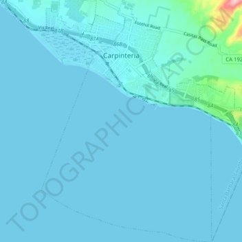 Топографическая карта Carpinteria, высота, рельеф