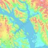 Топографическая карта Glacier Bay, высота, рельеф