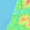 Топографическая карта Tel Aviv-Yafo, высота, рельеф