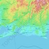 Топографическая карта 浜松市, высота, рельеф