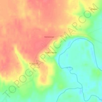 Топографическая карта Свердловская, высота, рельеф