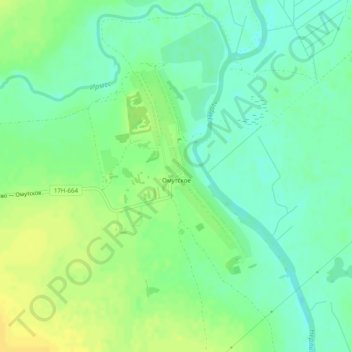 Топографическая карта Омутское, высота, рельеф