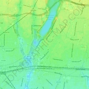 Топографическая карта Village of Rockville Centre, высота, рельеф