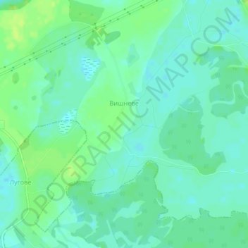 Топографическая карта Вишнёвое, высота, рельеф